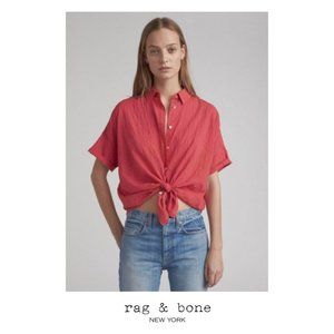 Rag & Bone Red Tie Button Down Shirt